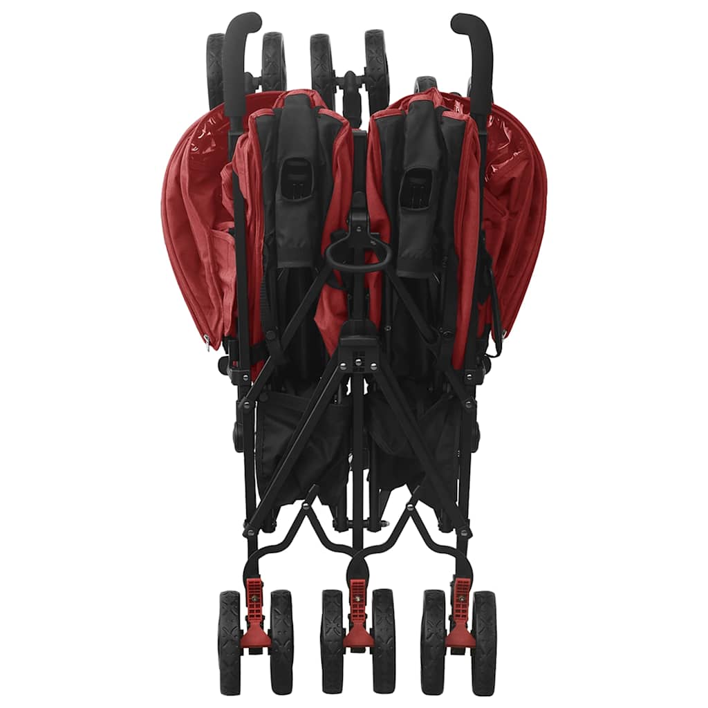 Carrinho de bebé para gémeos aço vermelho - Image 8